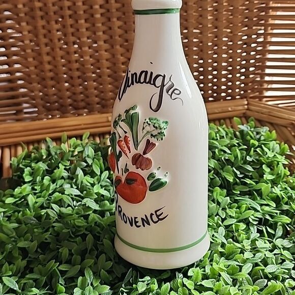 Vintage REVOL La Porcelain Vinaigre Provence Embossed Vegetable Bottle - Picture 3 of 6